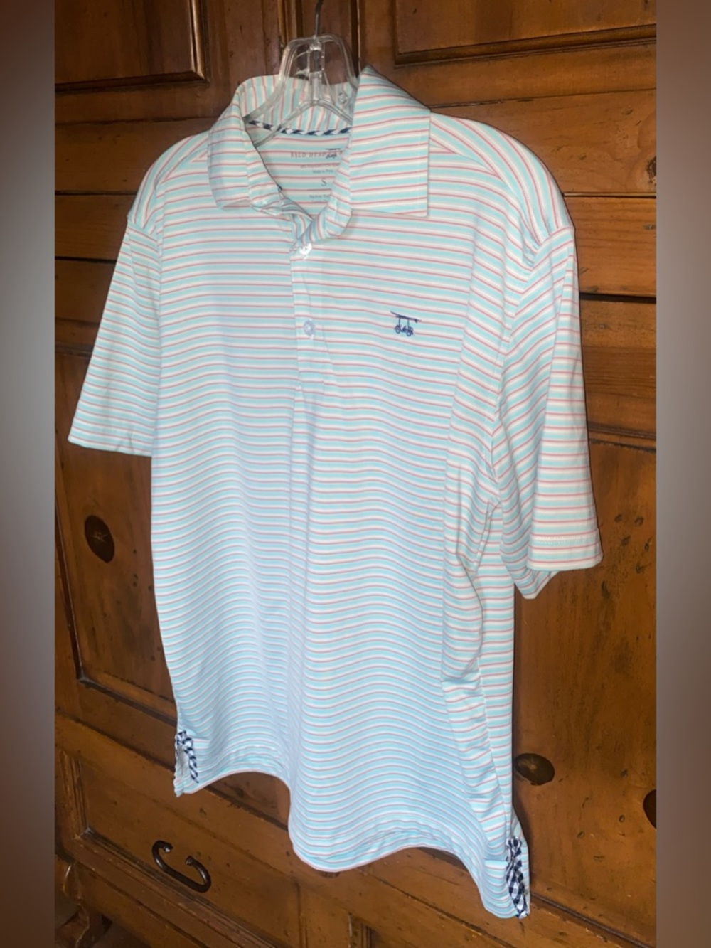 Mens BALD HEAD BLUES Striped Golf Polo-Small